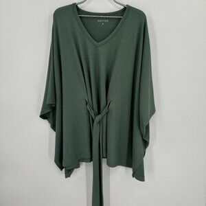 Softies Ultra-Dream Jersey Belted Shawl in Dusty Green One Size NWOT NEW